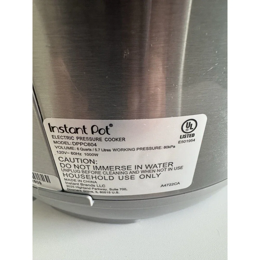 Instant Pot Duo Plus V4 6 Qt DPPC604 9-in-1 Pressure Cooker Gray